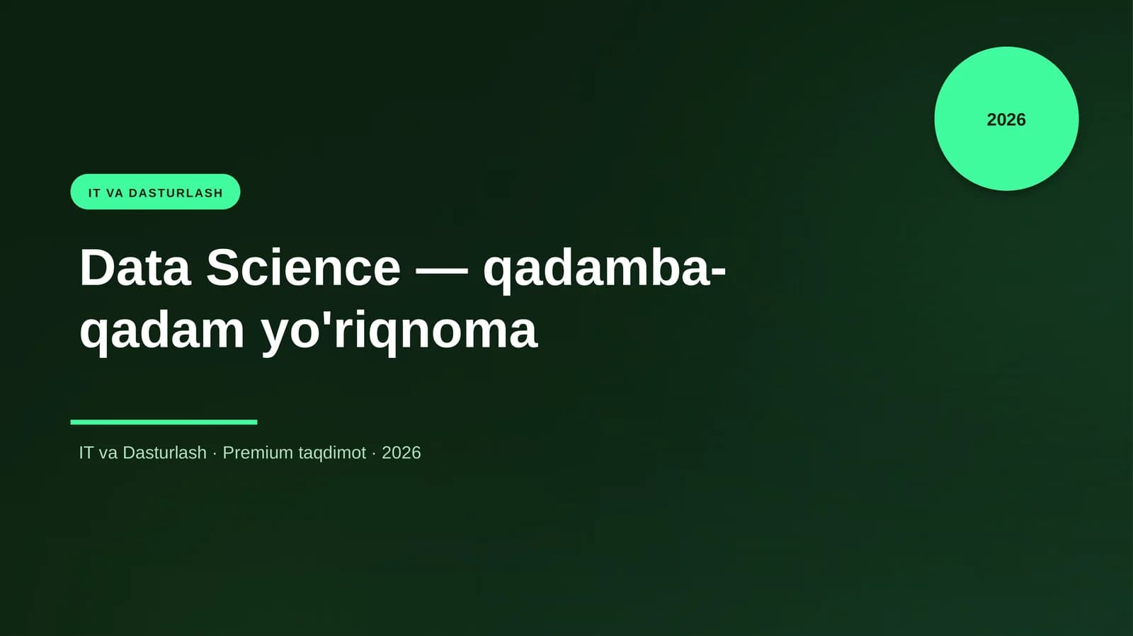 Data Science — qadamba-qadam yo'riqnoma