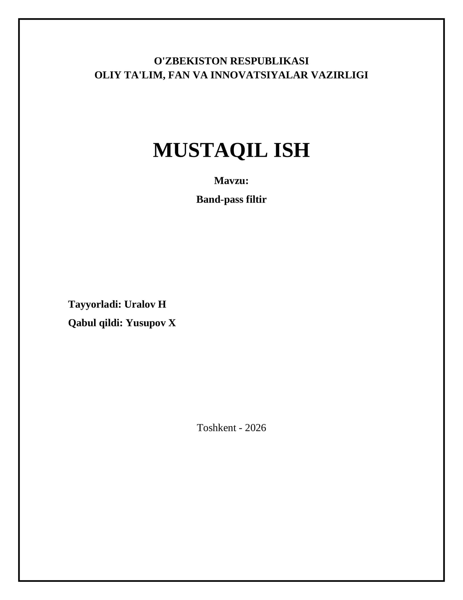 Band-pass filtir