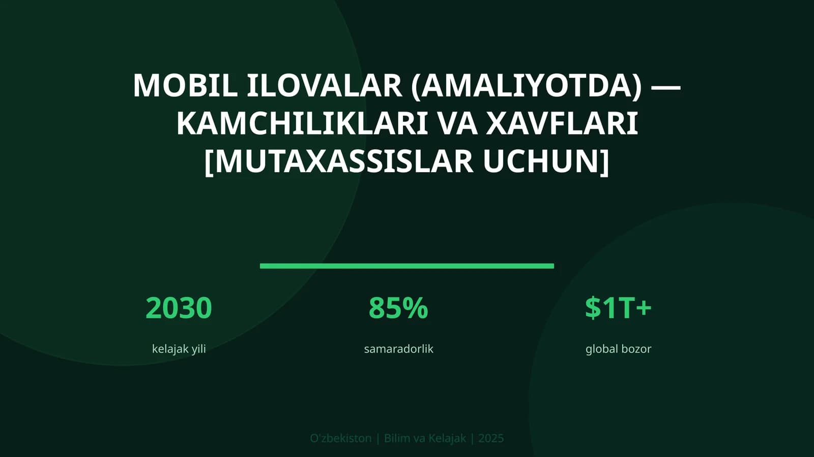 MOBIL ILOVALAR (AMALIYOTDA) — KAMCHILIKLARI VA XAVFLARI [MUTAXASSISLAR UCHUN]