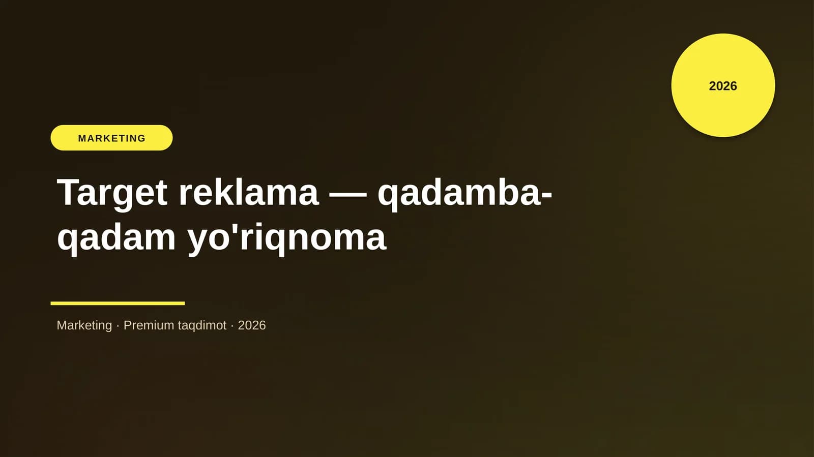 Target reklama — qadamba-qadam yo'riqnoma