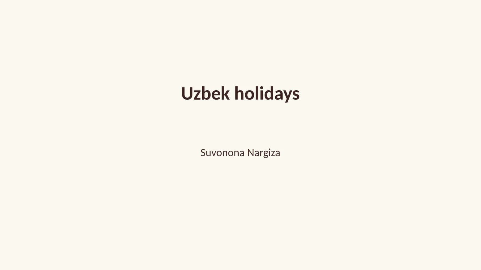 Uzbek Holidays