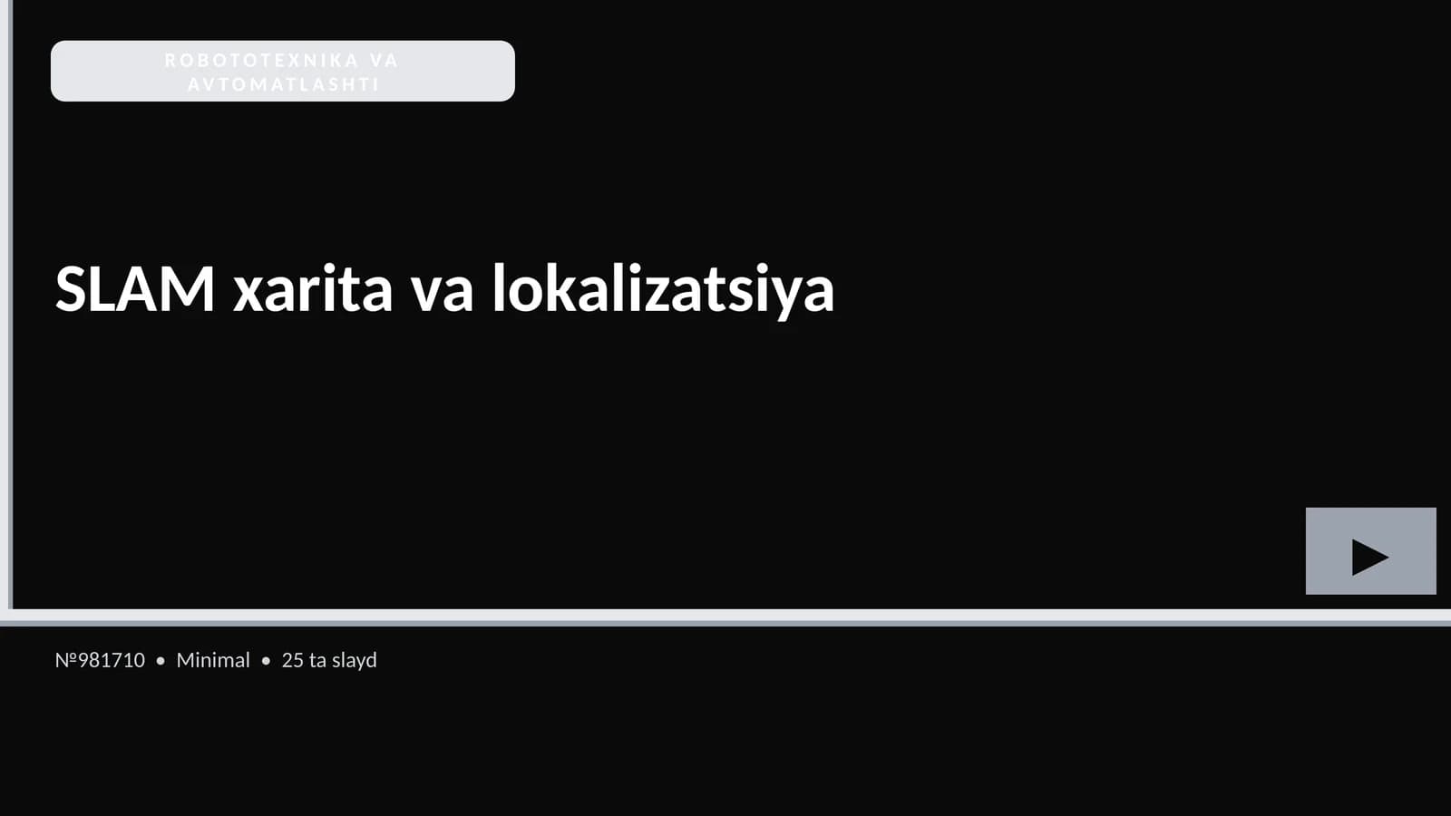 ROBOTOTEXNIKA VA AVTOMATLASHTI