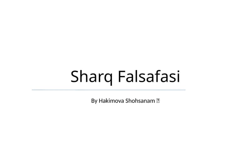 Sharq Falsafasi