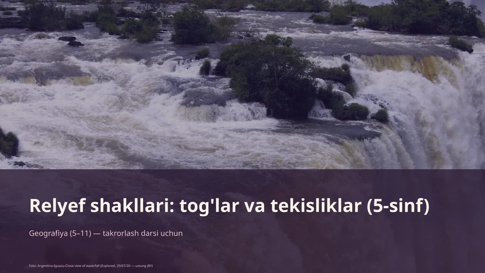Relyef shakllari: tog'lar va tekisliklar (5-sinf)