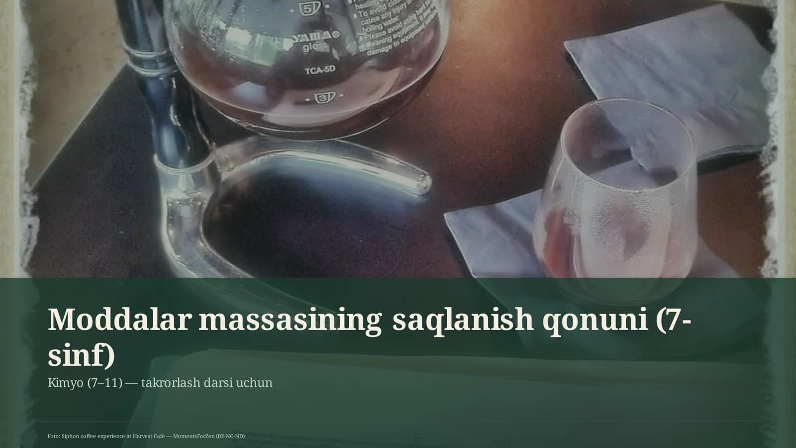 Moddalar massasining saqlanish qonuni (7-sinf)