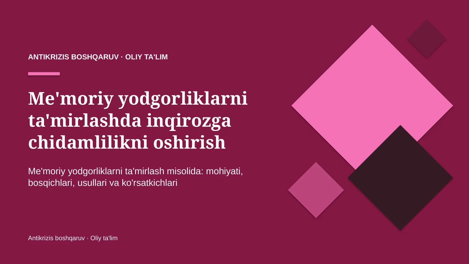 me'moriy yodgorliklarni ta'mirlashda inqirozga chidamlilikni oshirish 3568