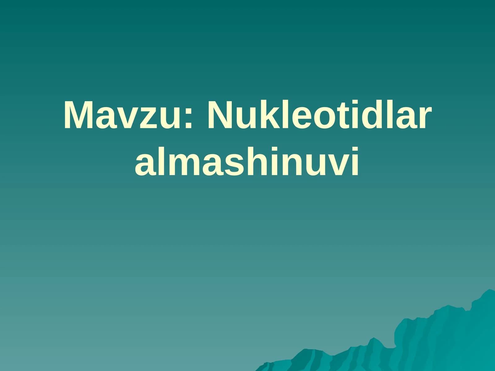 Nukleotidlar almashinuvi