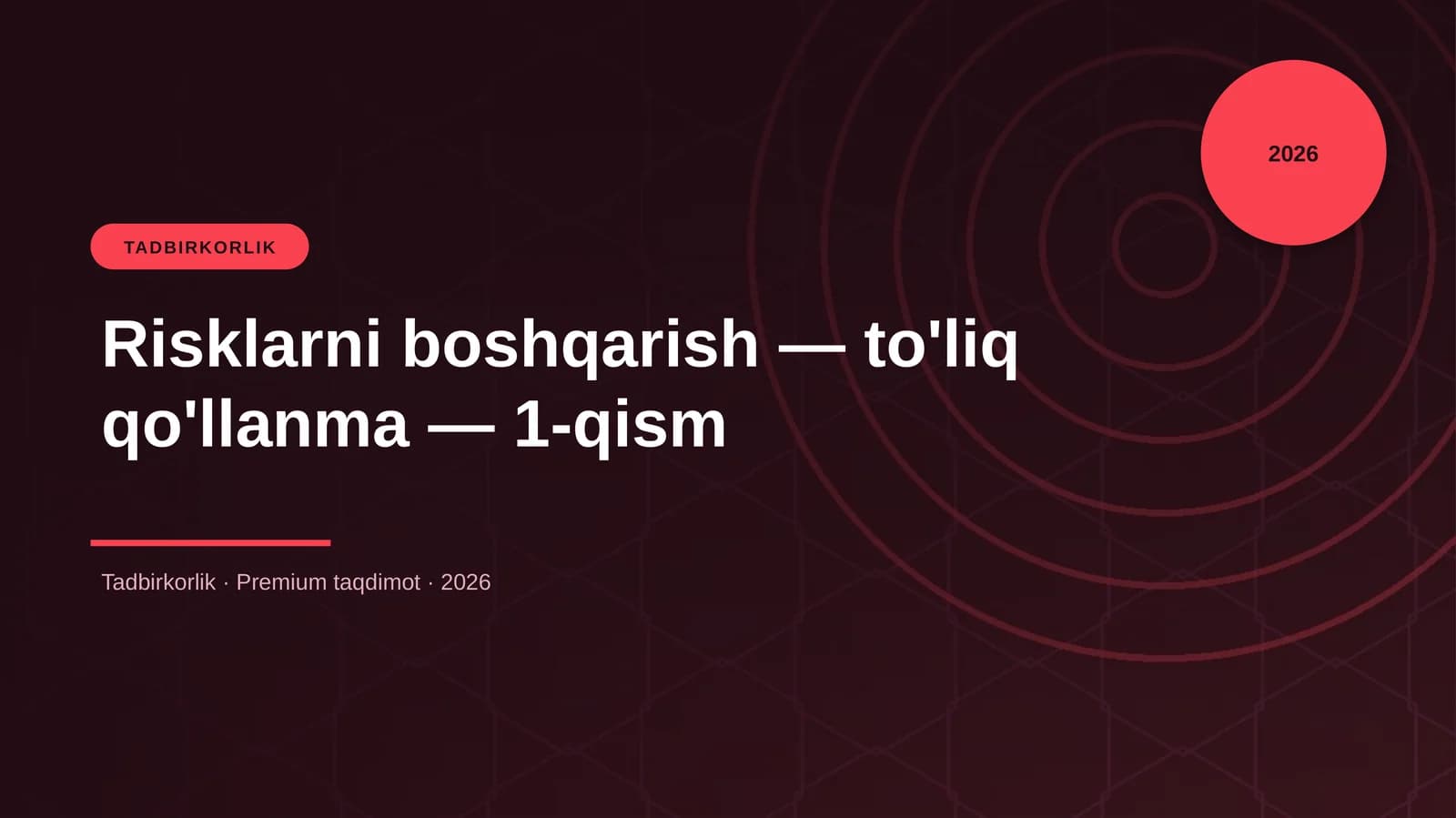 Risklarni boshqarish — to'liq qo'llanma — 1-qism