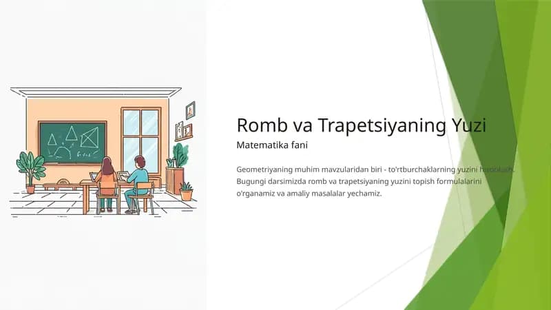 Romb va Trapetsiyaning Yuzi