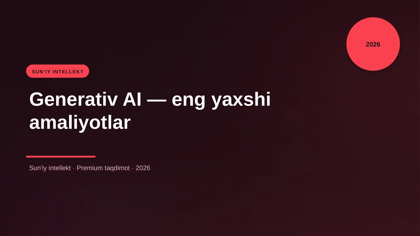Generativ AI — eng yaxshi amaliyotlar