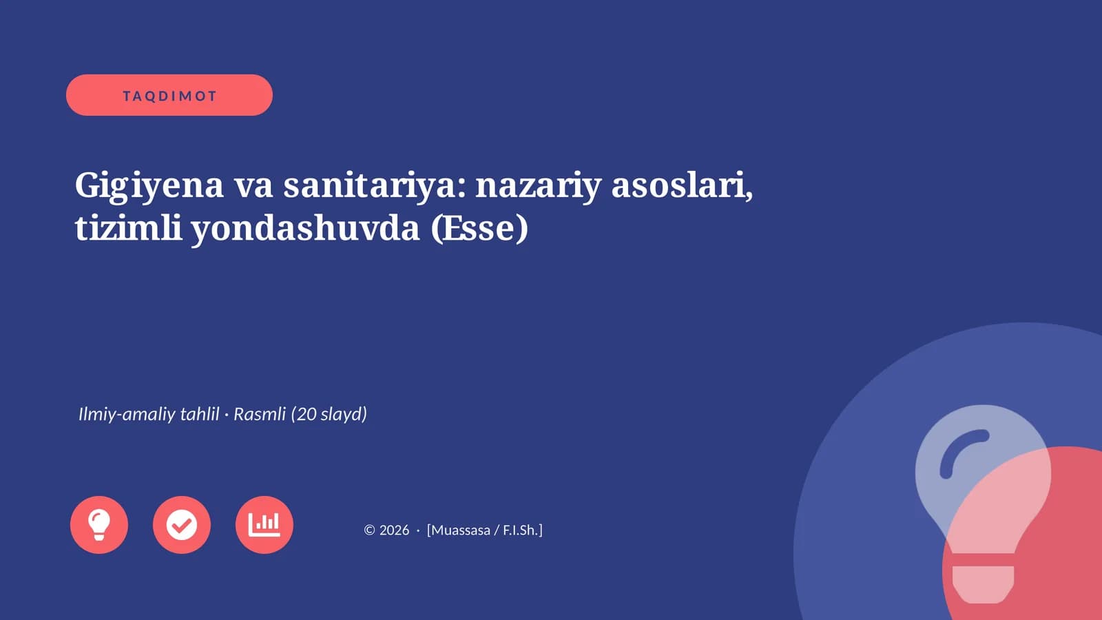 Gigiyena va sanitariya: nazariy asoslari, tizimli yondashuvda (Esse)