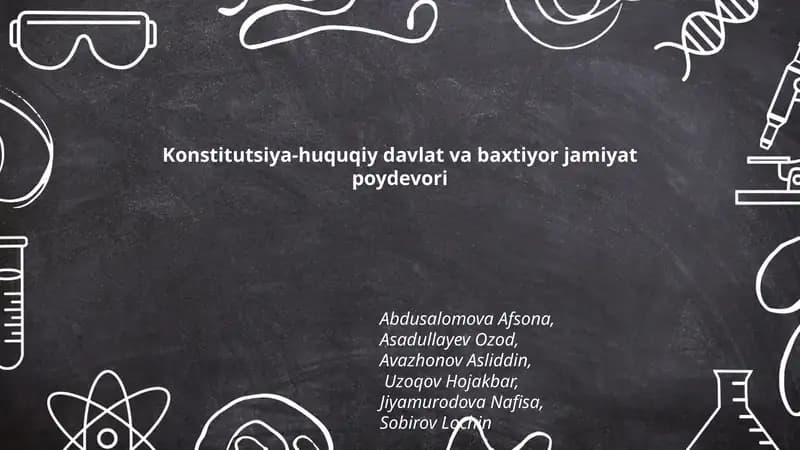 Konstitutsiya-huquqiy davlat va baxtiyor jamiyat poydevori