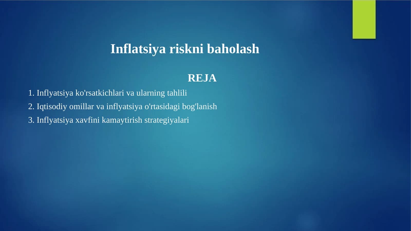 Inflatsiya riskni baholash