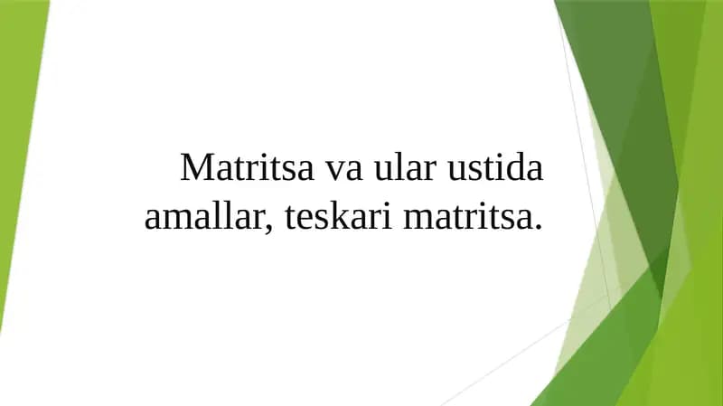 Matritsavaularustidaamallar,teskarimatritsa