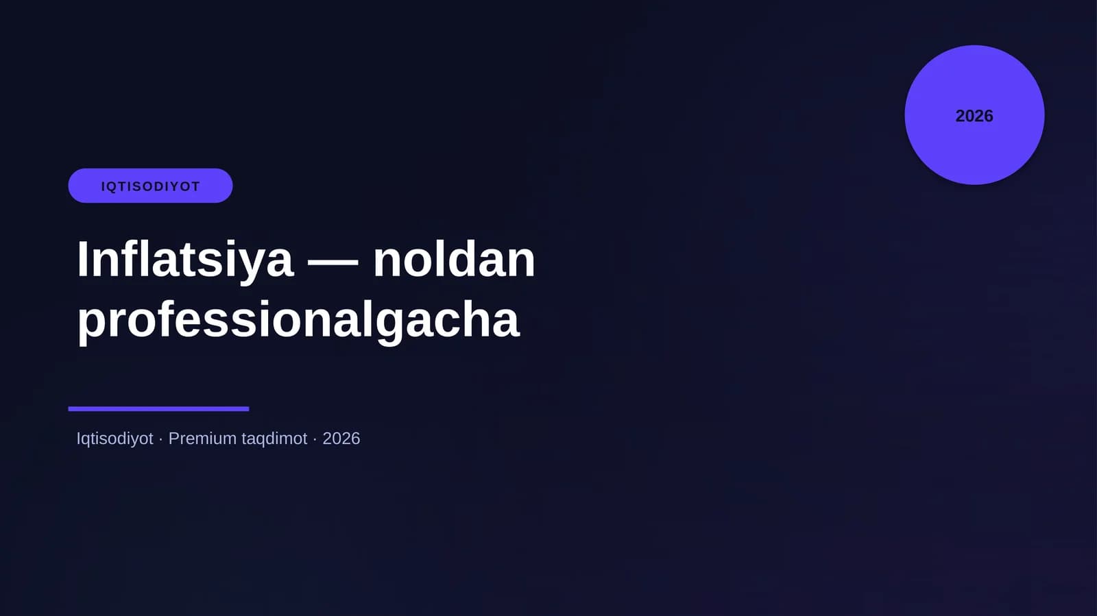 Inflatsiya — noldan professionalgacha