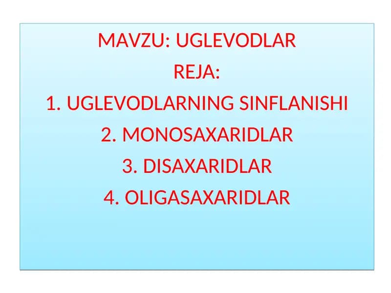 UGLEVODLAR