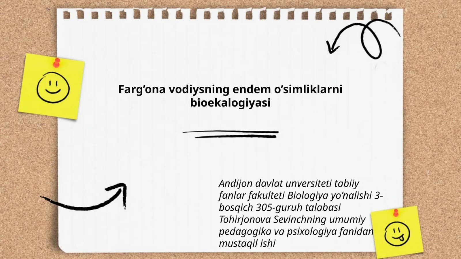 Farg’ona vodiysning endem o’simliklarni bioekalogiyasi