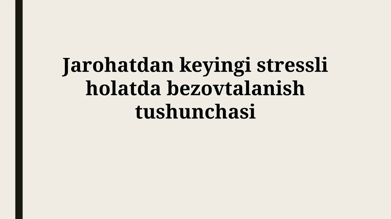 PTSDda xavotir - reja