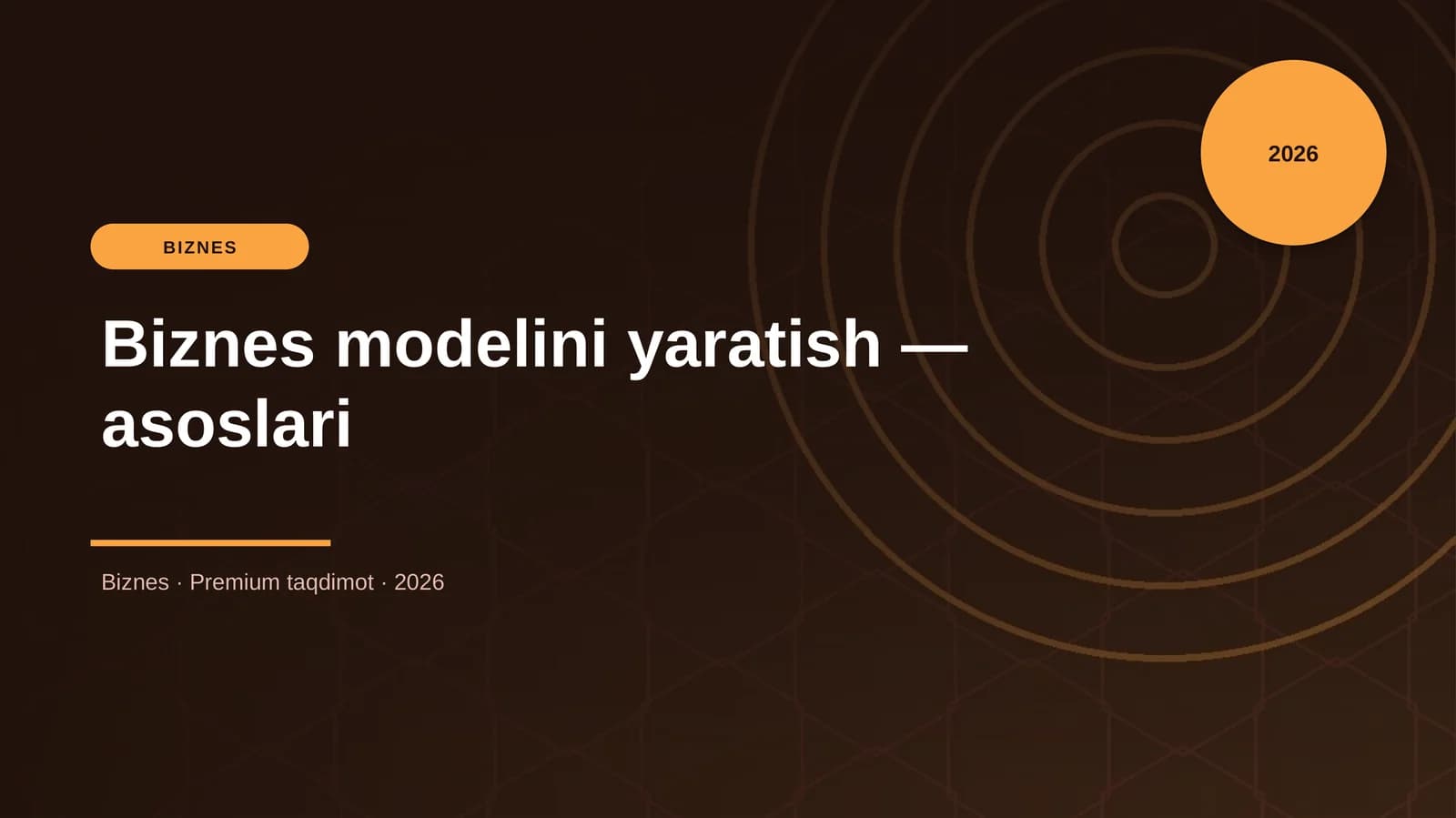 Biznes modelini yaratish — asoslari