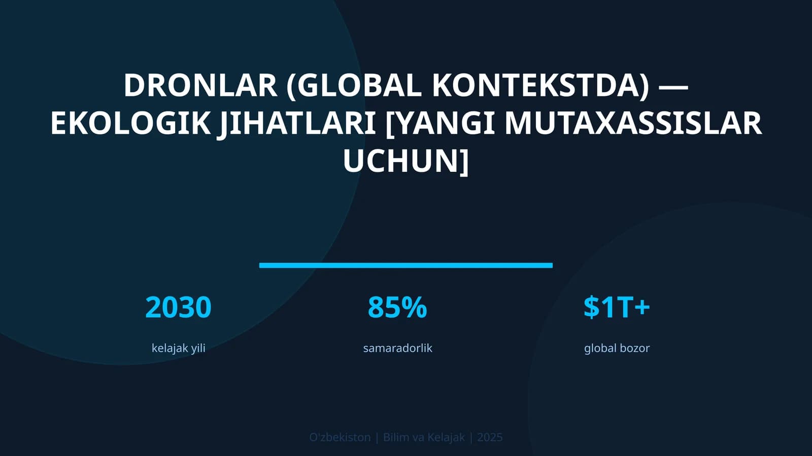 DRONLAR (GLOBAL KONTEKSTDA) — EKOLOGIK JIHATLARI [YANGI MUTAXASSISLAR UCHUN]