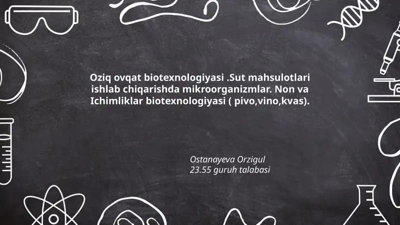 Oziq ovqat biotexnologiyasi