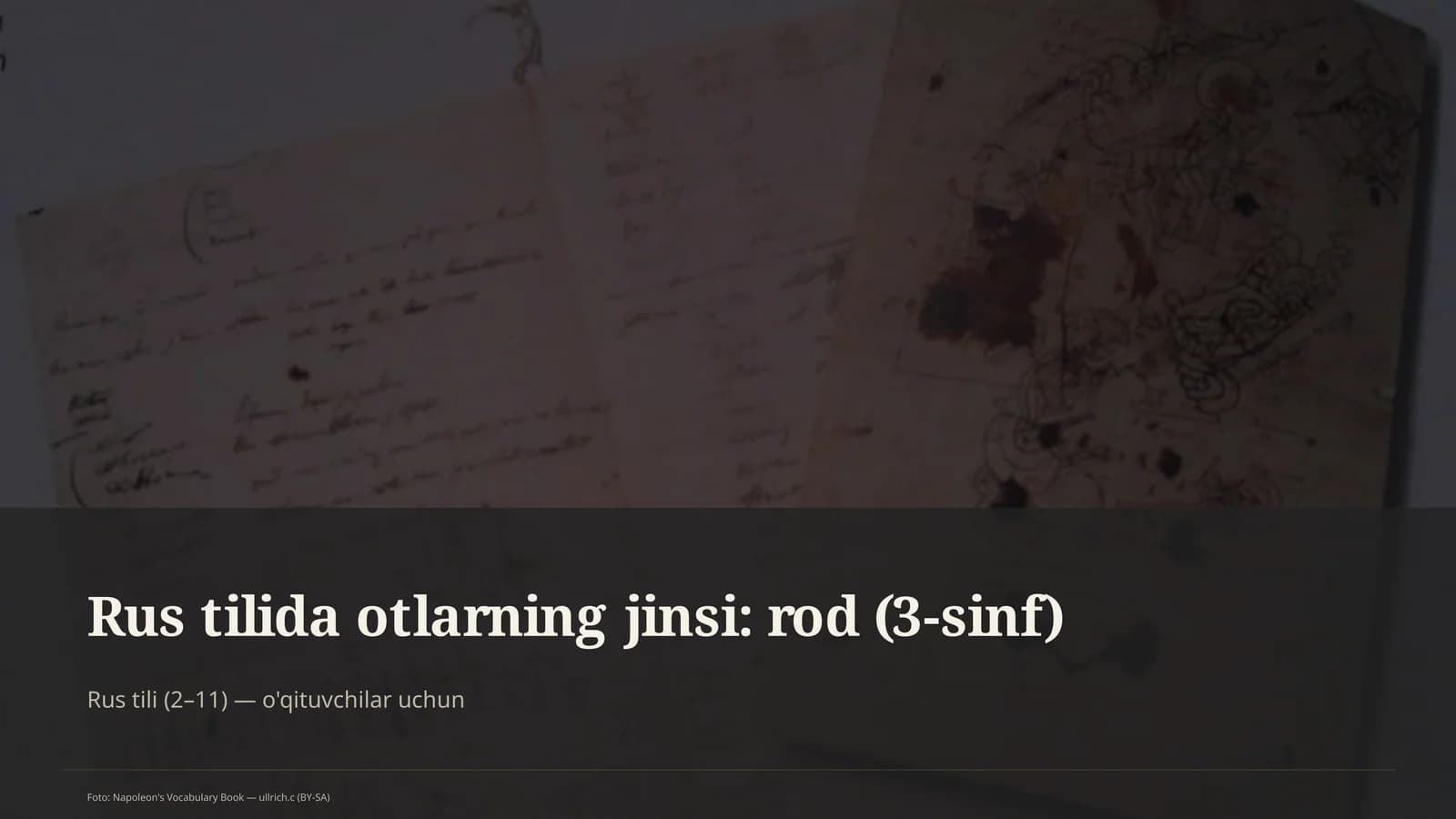 Rus tilida otlarning jinsi: rod (3-sinf)