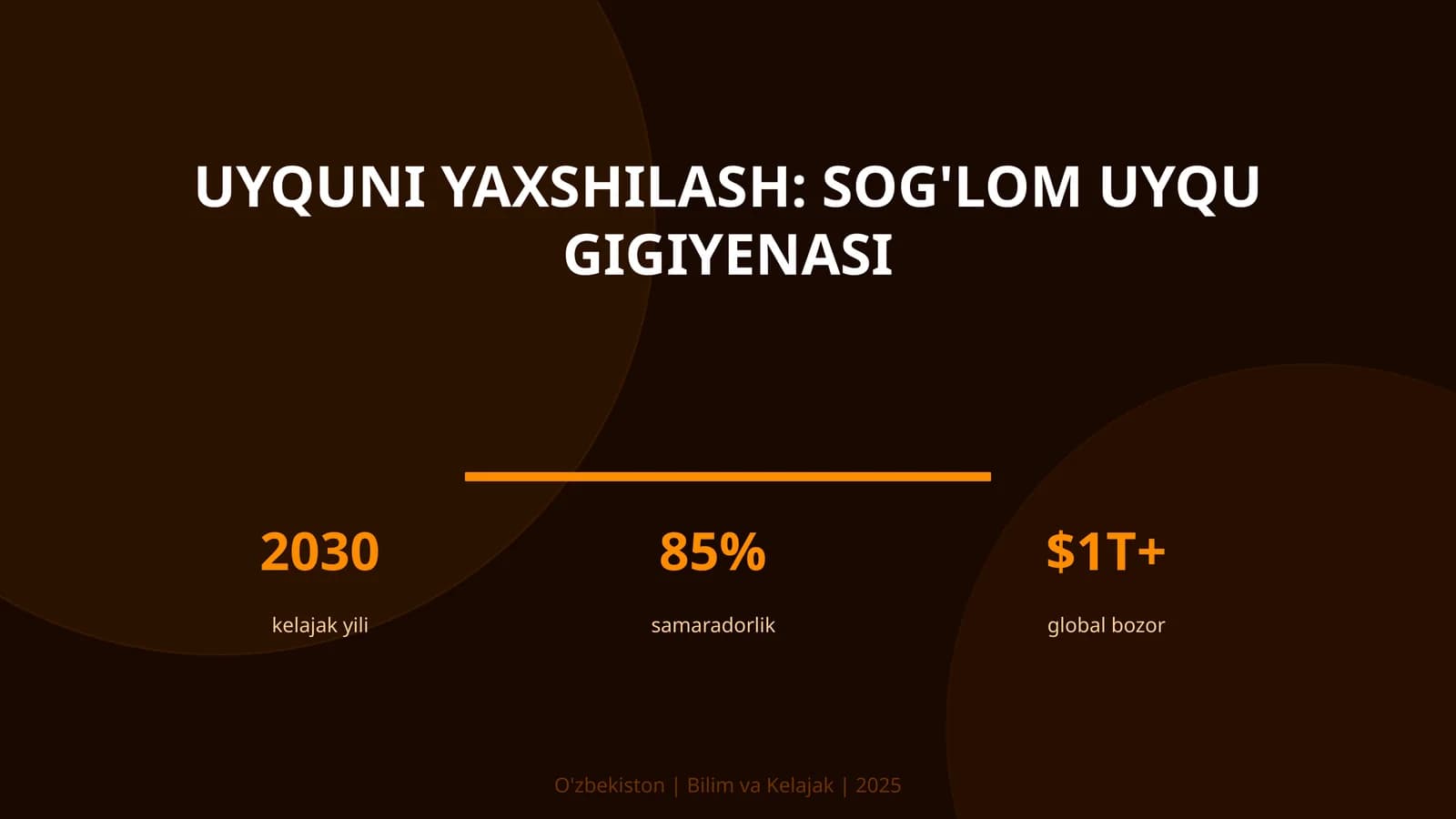 Uyquni yaxshilash: sog'lom uyqu gigiyenasi