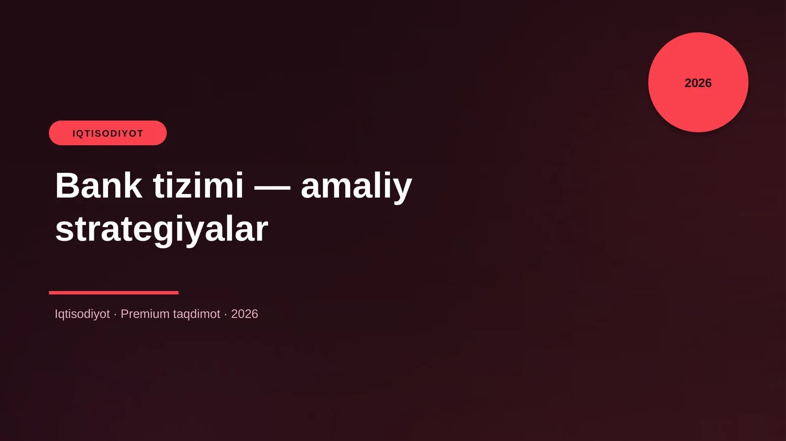 Bank tizimi — amaliy strategiyalar