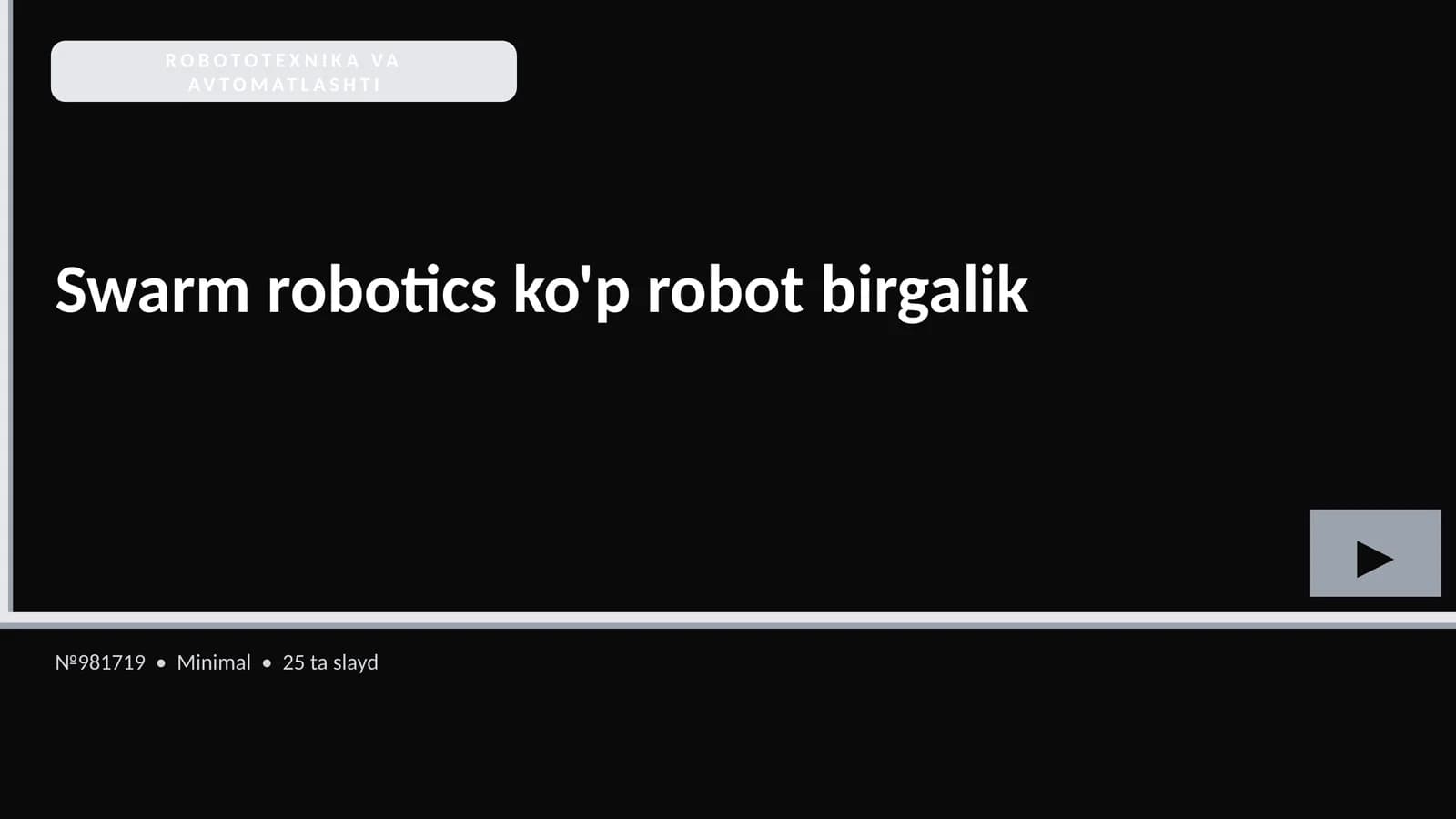 ROBOTOTEXNIKA VA AVTOMATLASHTI