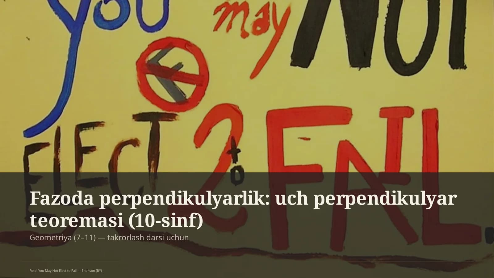 Fazoda perpendikulyarlik: uch perpendikulyar teoremasi (10-sinf)