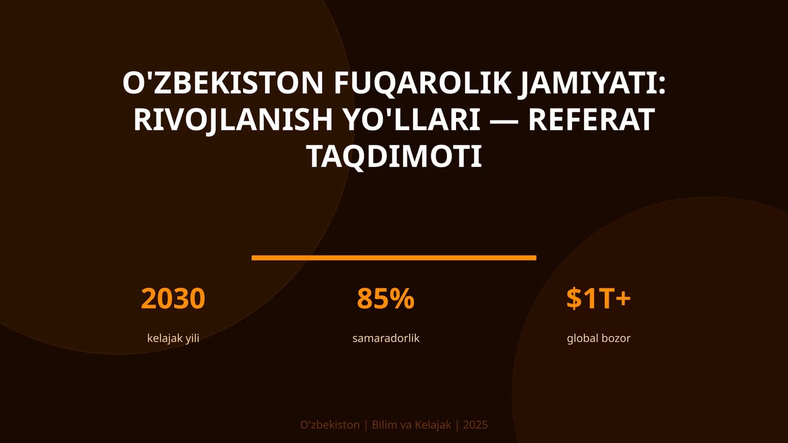 O'zbekiston fuqarolik jamiyati: rivojlanish yo'llari — referat taqdimoti