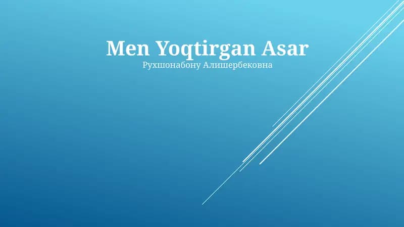 Men Yoqtirgan Asar