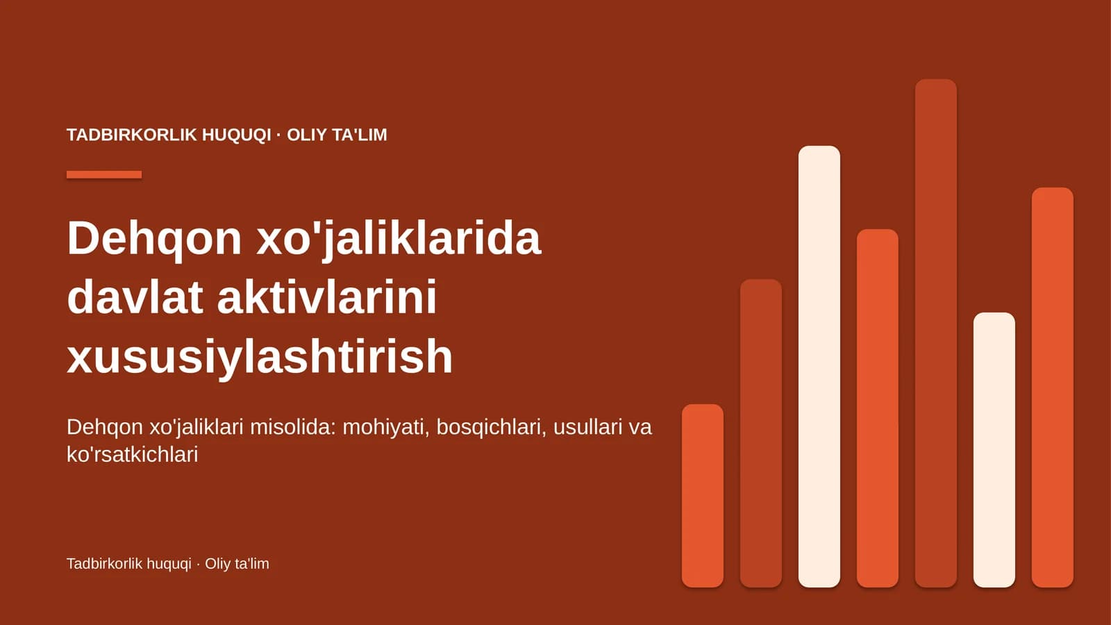 Dehqon xo'jaliklarida davlat aktivlarini xususiylashtirish