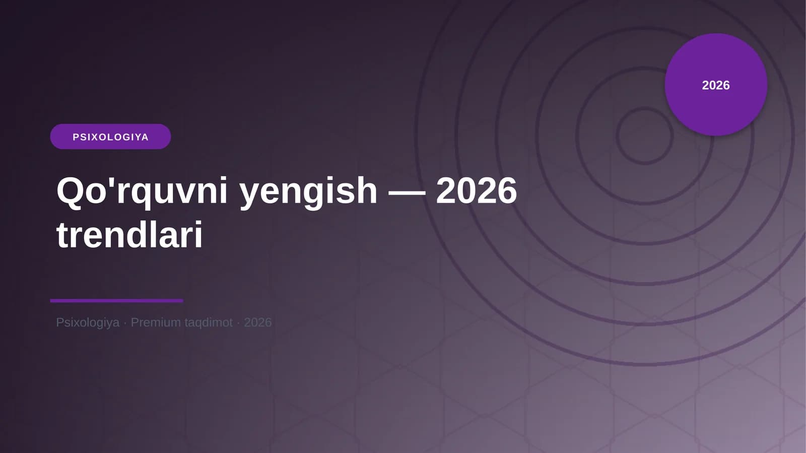 Qo'rquvni yengish — 2026 trendlari