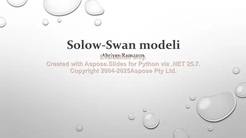 Solow-Swan modeli