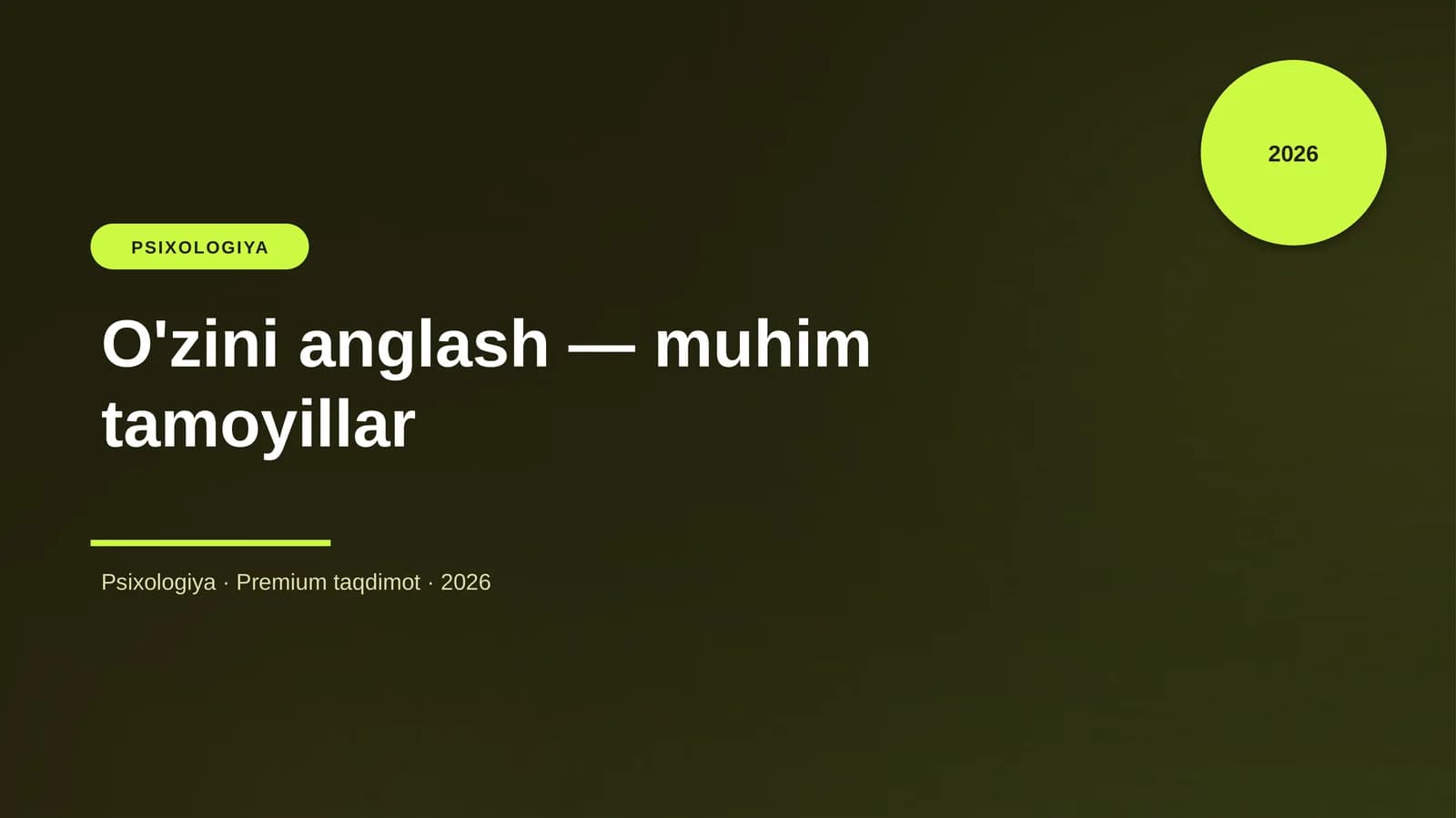 O'zini anglash — muhim tamoyillar