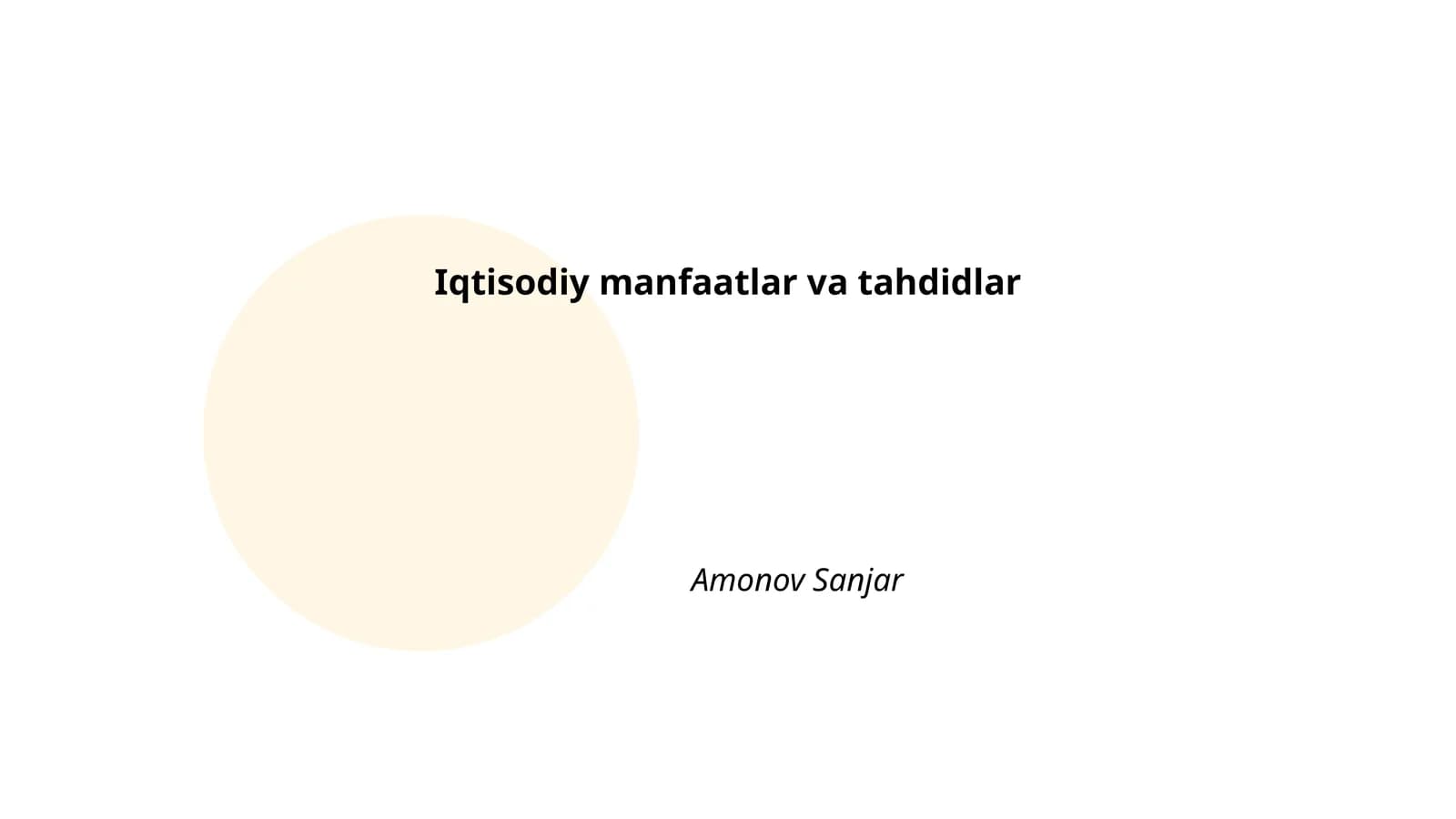 Iqtisodiy manfaatlar va tahdidlar
