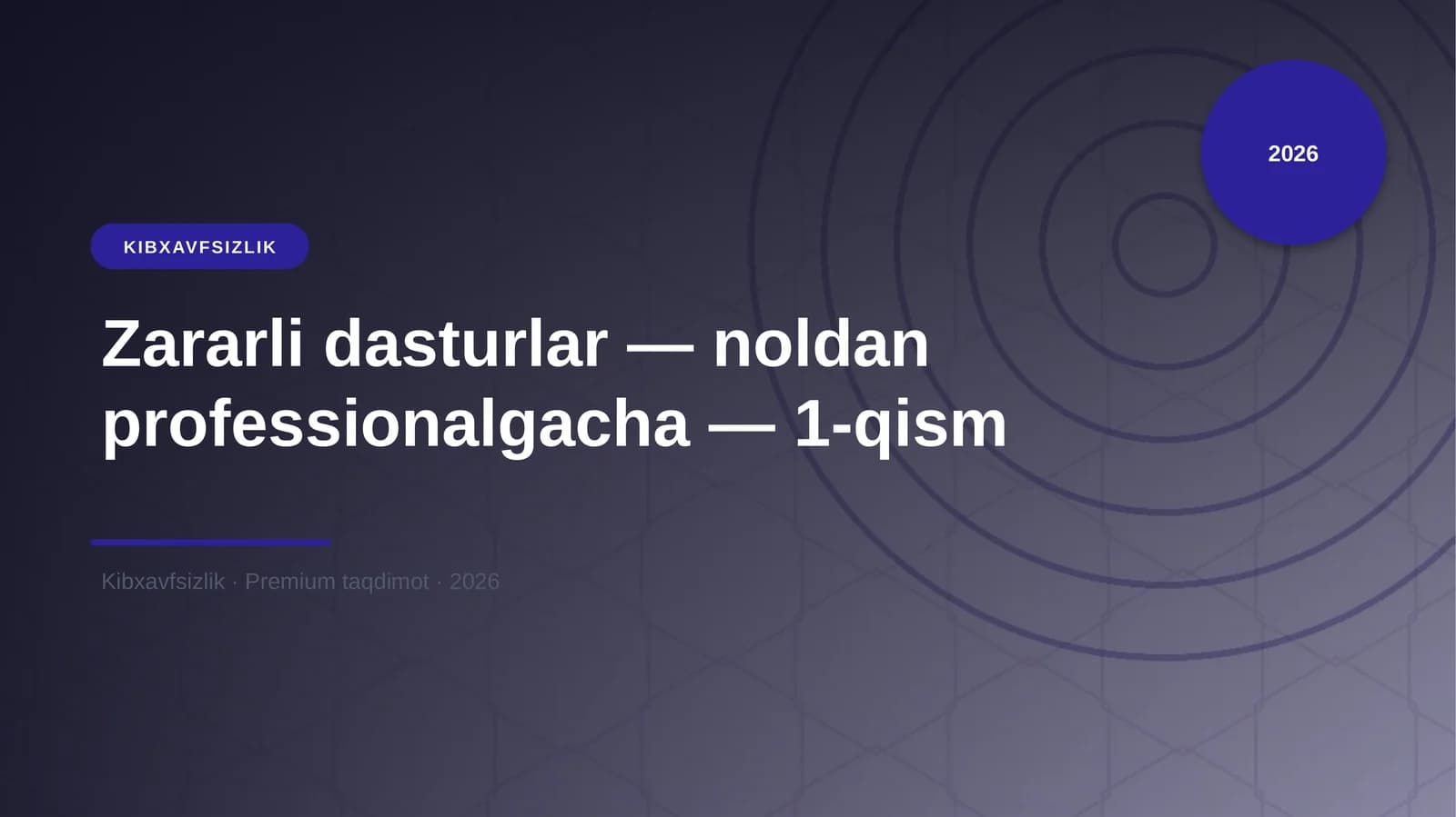 Zararli dasturlar — noldan professionalgacha — 1-qism