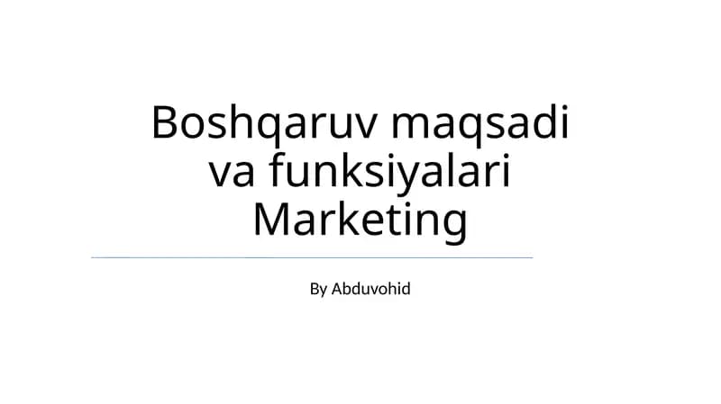 Marketing