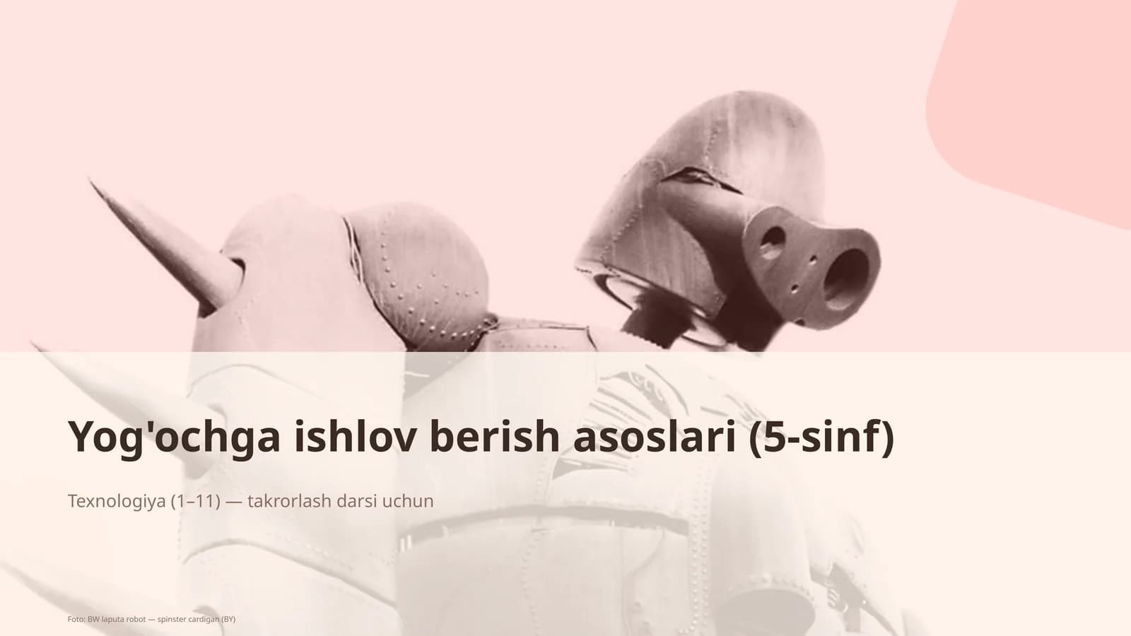Yog'ochga ishlov berish asoslari (5-sinf)
