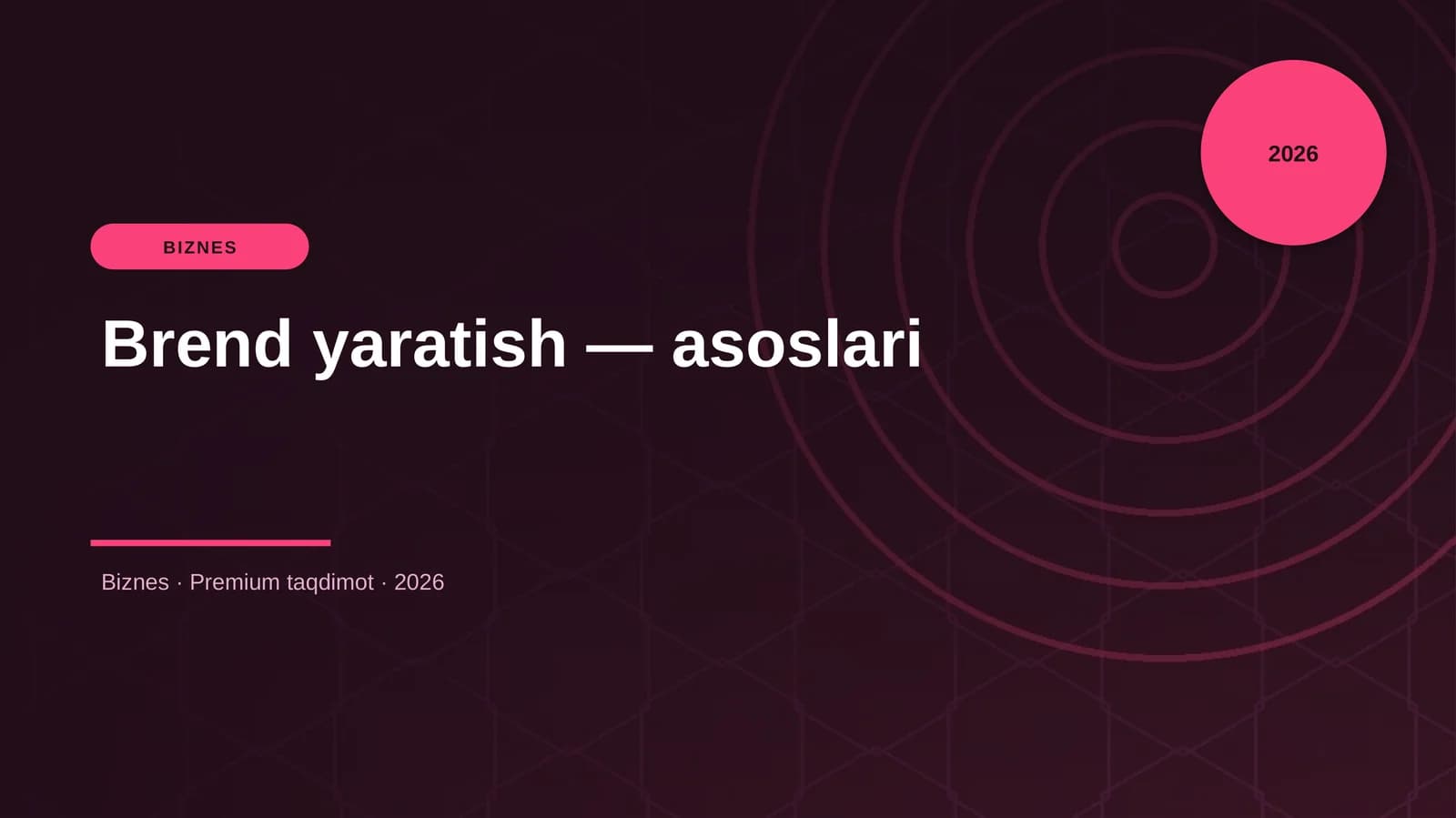 Brend yaratish — asoslari