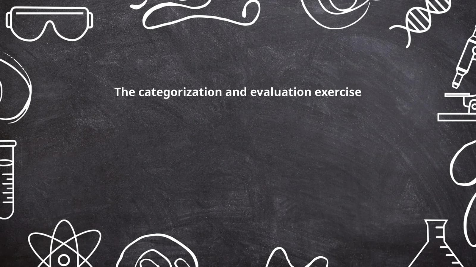 The categorization and evaluation exercise
