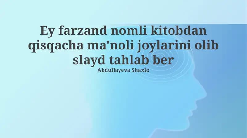 Ey farzand nomli kitob