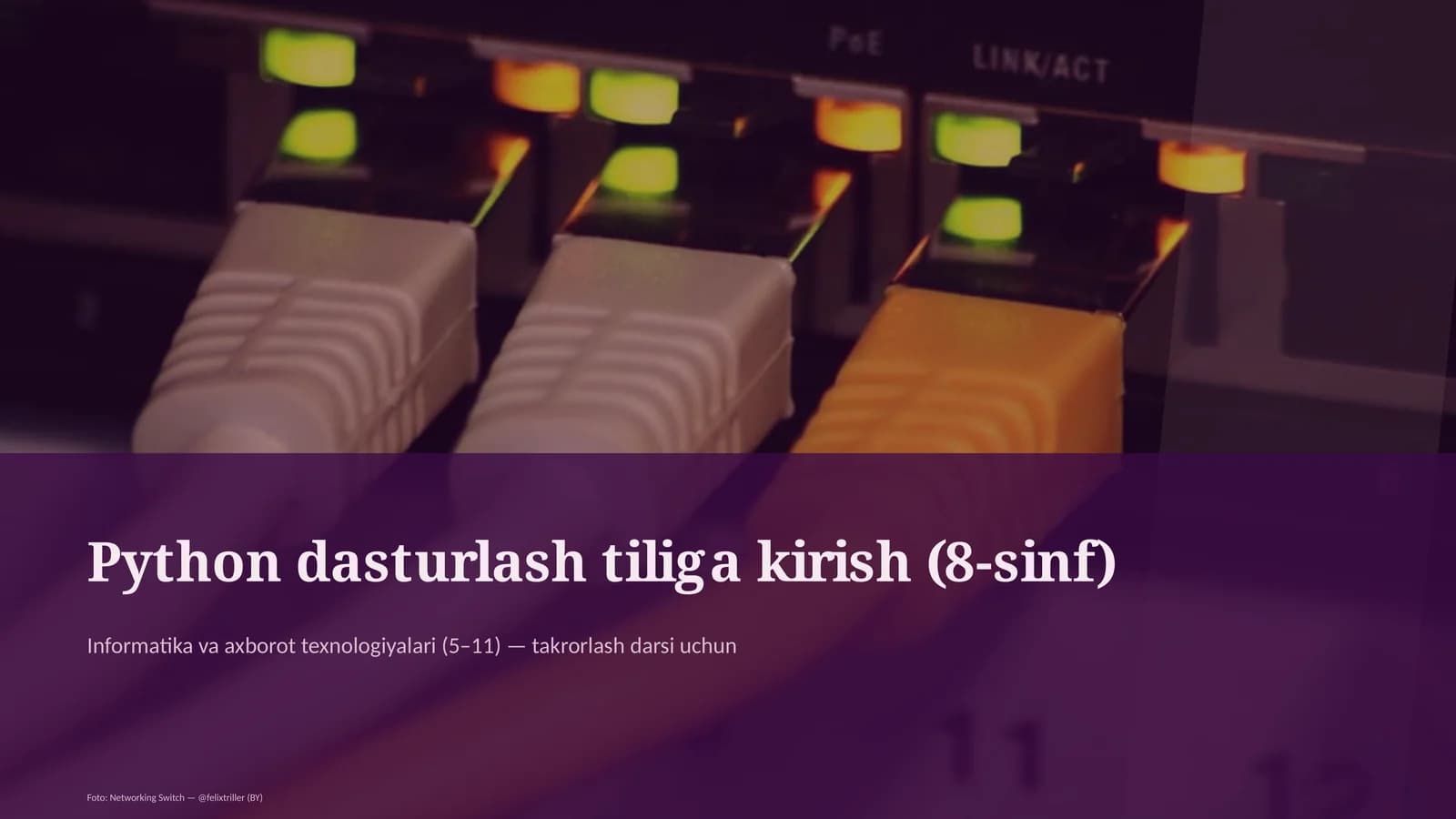 Python dasturlash tiliga kirish (8-sinf)