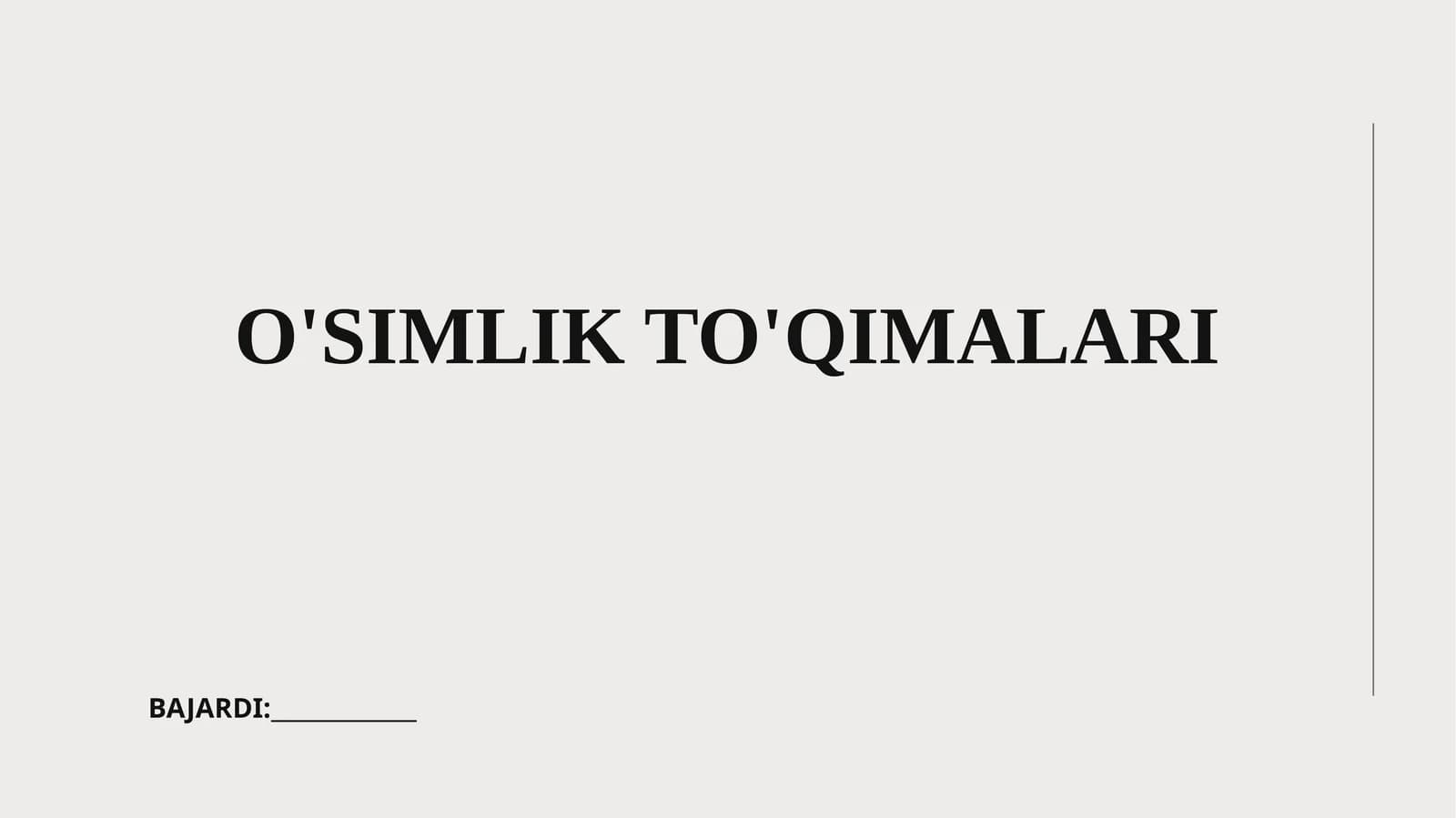 O'SIMLIK TO'QIMALARI