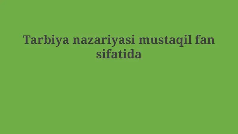 Ta'lim Nazariyasi