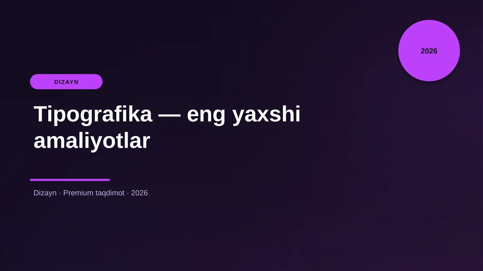 Tipografika — eng yaxshi amaliyotlar
