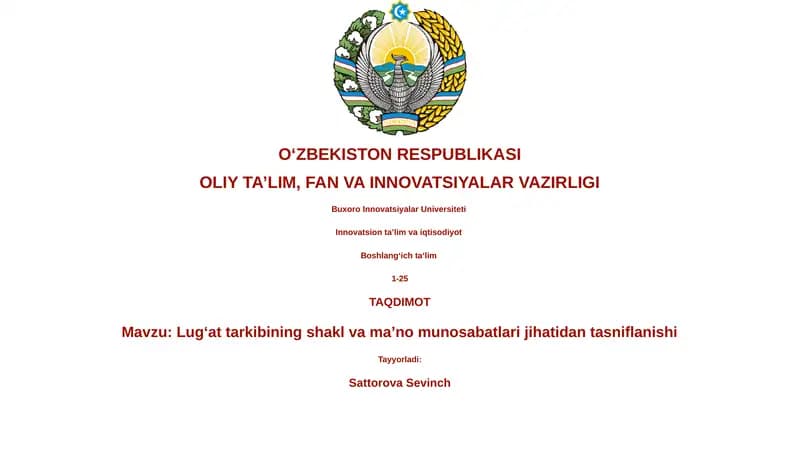 Lugʻat tarkibining shakl va ma’no munosabatlari