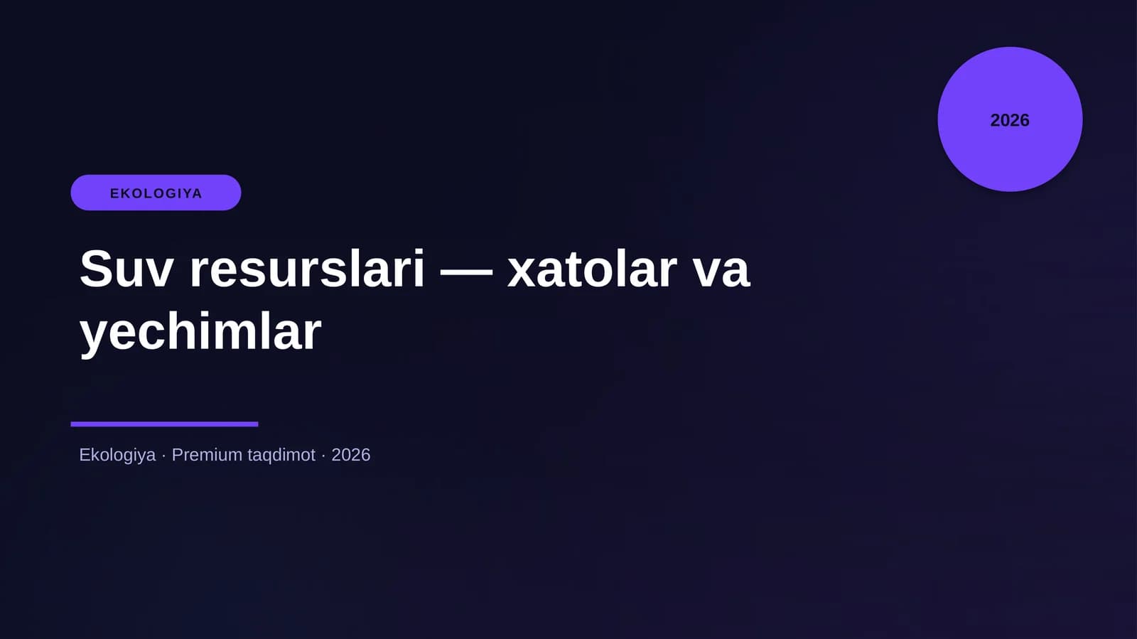 Suv resurslari — xatolar va yechimlar