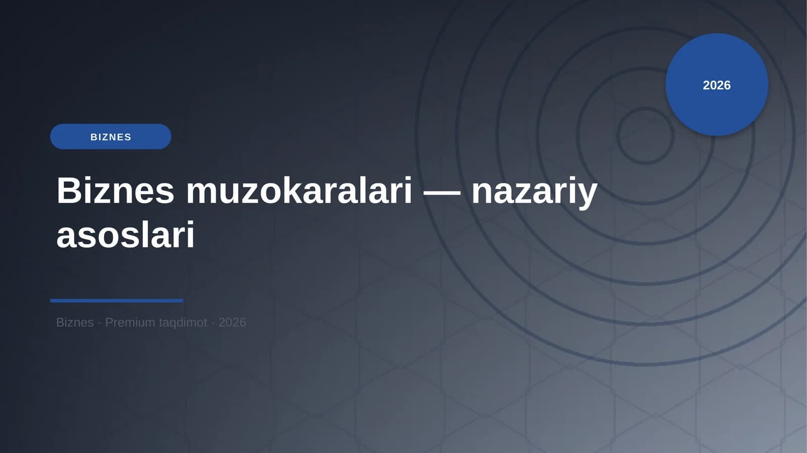 Biznes muzokaralari — nazariy asoslari